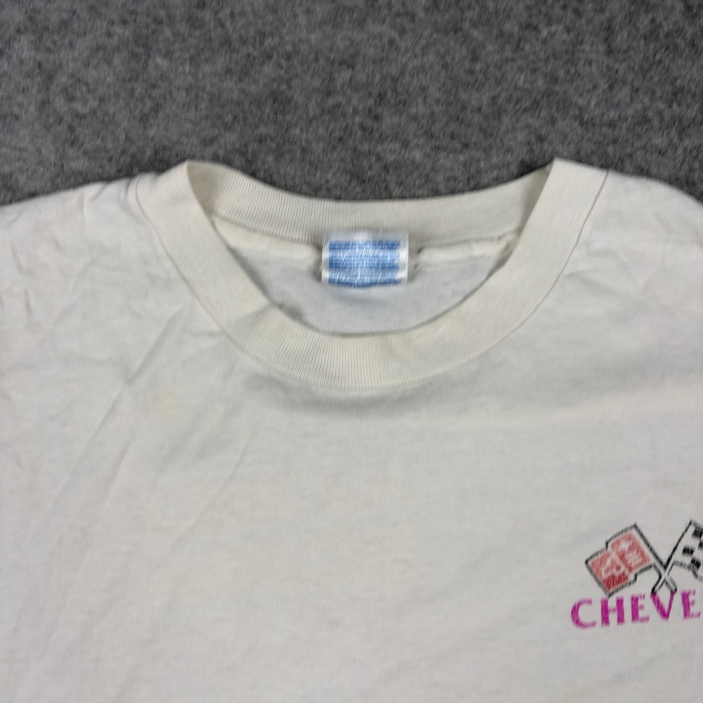 Vintage Chevelle Graphic T Shirt Mens XL White Racing Muscle Car Tee Y2K 90s - Picture 8 of 16